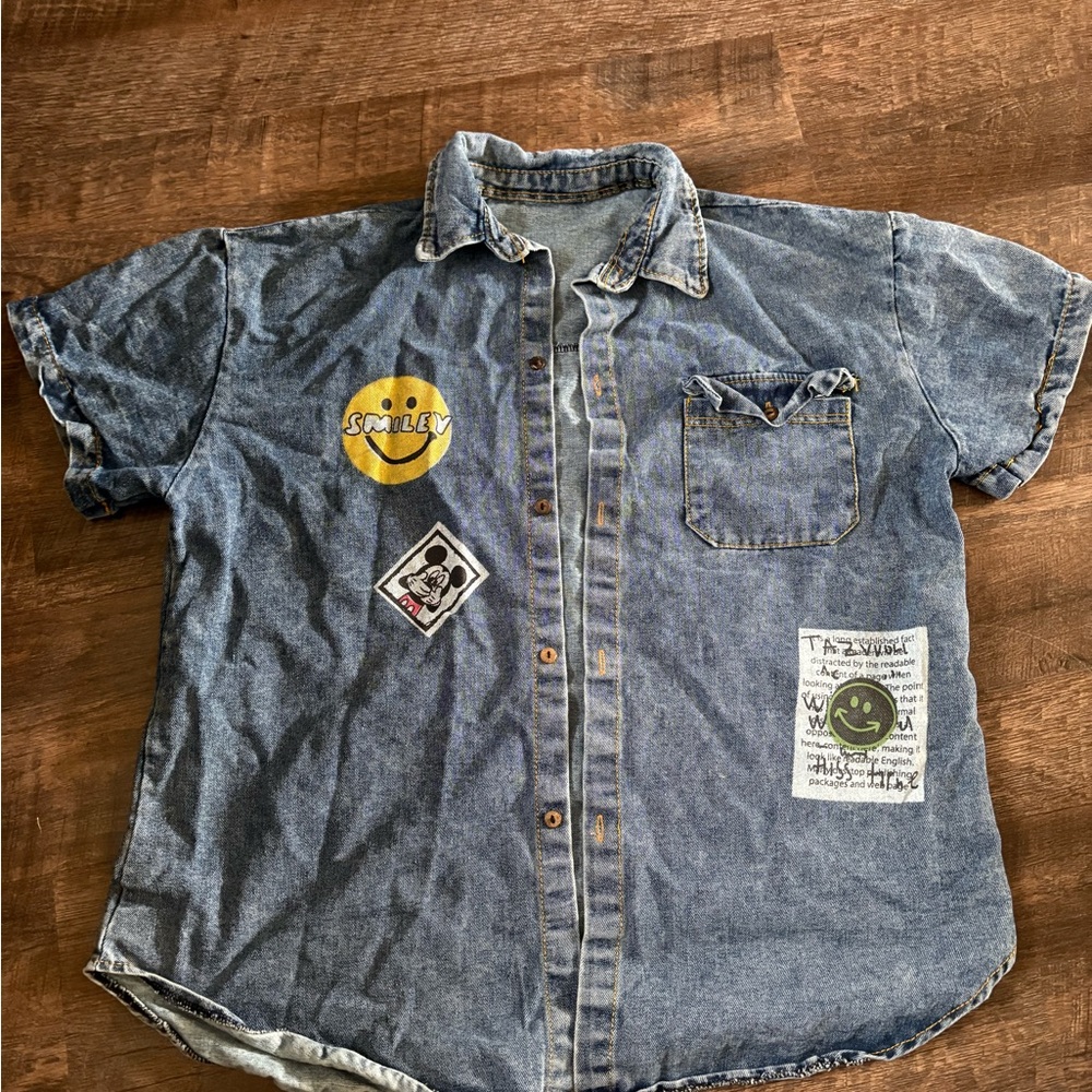 Denim Shirt with Patches